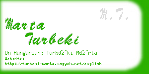 marta turbeki business card